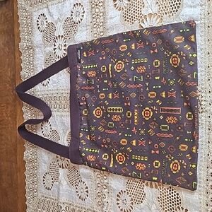 Kate Spade Saturday Bag Aztec Print Purple Canvas Tote